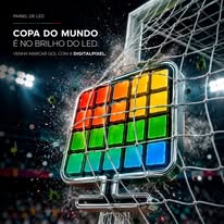 Arte de publicidade em painel LED durante jogo de futebol
